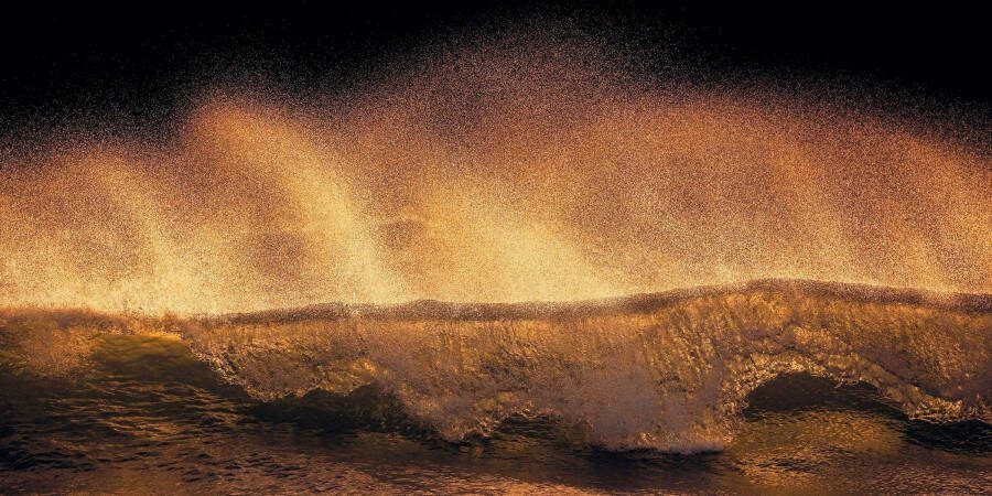 Komar Vliesbehang Digitale print vlies Golden Wave Afmeting 200 x 100 cm (1 stuk)