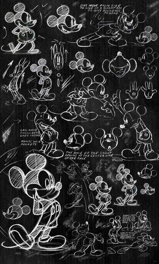 Komar Vliesbehang Mickey Chalkboard (1 stuk)