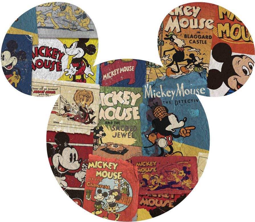 Komar Vliesbehang Zelfklevend vlies Mickey Head Billboard Afmeting 125 x 125 cm (1 stuk)