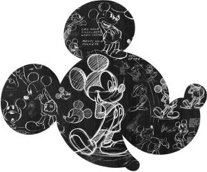 Komar Vliesbehang Mickey Head Illustration 127 x 127 cm (breedte x hoogte) (1 stuk)