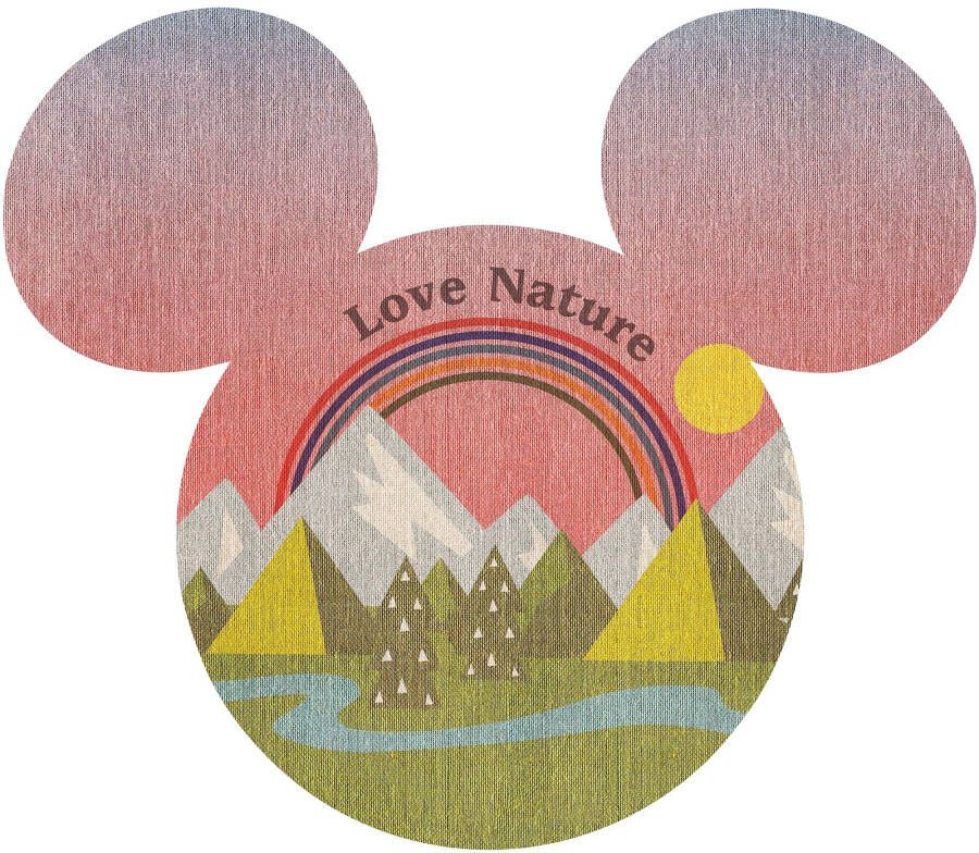 Komar Vliesbehang Zelfklevend vlies Mickey Head Summer Hike Afmeting 125 x 125 cm (1 stuk)