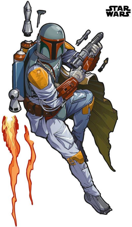 Komar Vliesbehang Zelfklevend vlies Star Wars XXL Boba Fett Afmeting 127 x 200 cm (1 stuk)