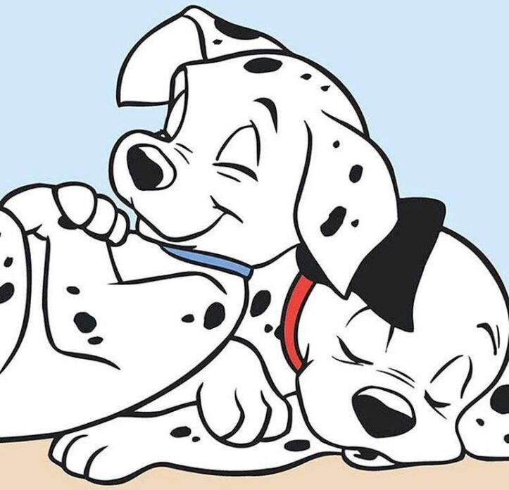 Komar Wanddecoratie 101 dalmatiër Cuddle Wanddecoratie voor de kinderkamer zonder lijst