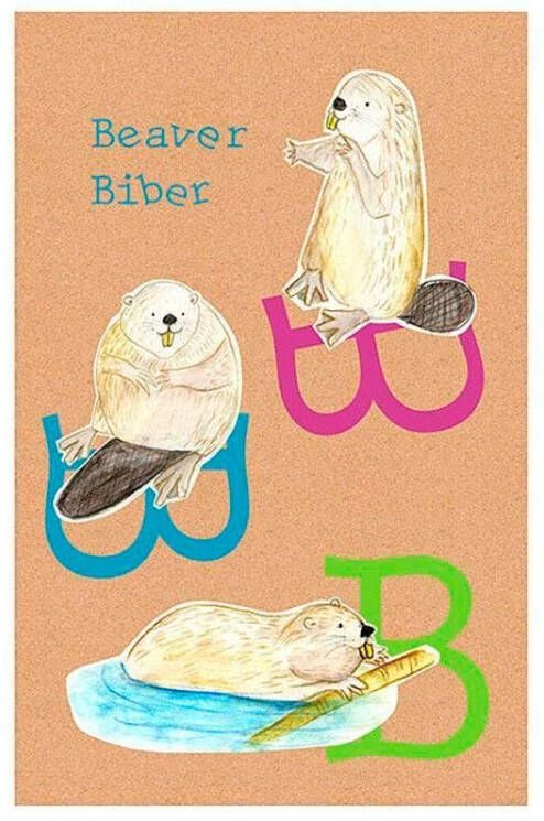 Komar Wanddecoratie ABC animal B Wanddecoratie zonder lijst