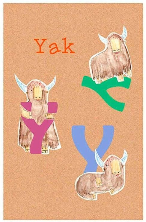 Komar Wanddecoratie ABC Animal Y Wanddecoratie zonder lijst (1 stuk)
