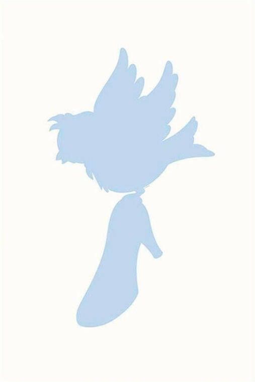Komar Wanddecoratie Assepoester Bird Wanddecoratie voor de kinderkamer zonder lijst (1 stuk)