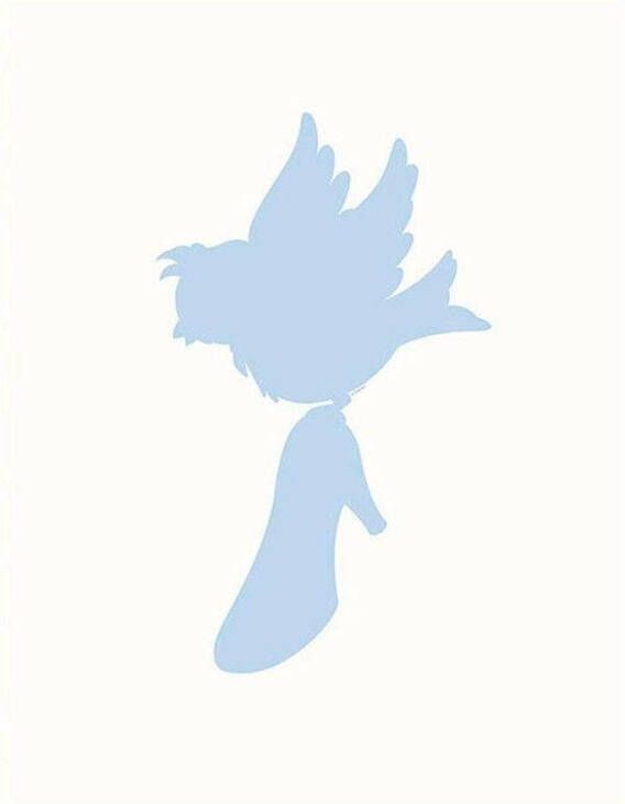 Komar Wanddecoratie Assepoester Bird Wanddecoratie voor de kinderkamer zonder lijst (1 stuk)