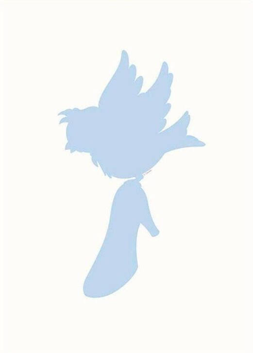 Komar Wanddecoratie Assepoester Bird Wanddecoratie voor de kinderkamer zonder lijst (1 stuk)