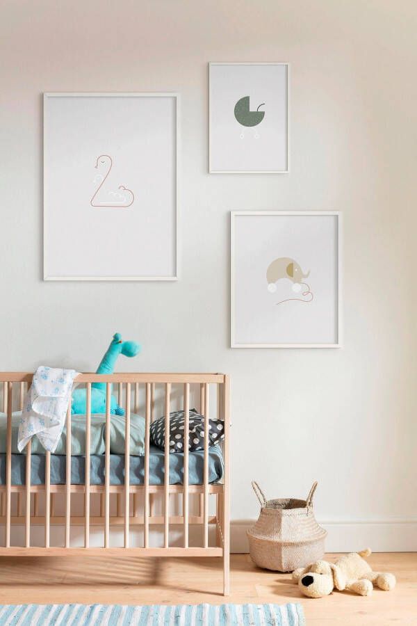 Komar Wanddecoratie Baby Hello World Wanddecoratie zonder lijst