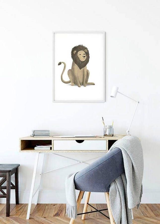 Komar Wanddecoratie Cute animal Lion Wanddecoratie zonder lijst