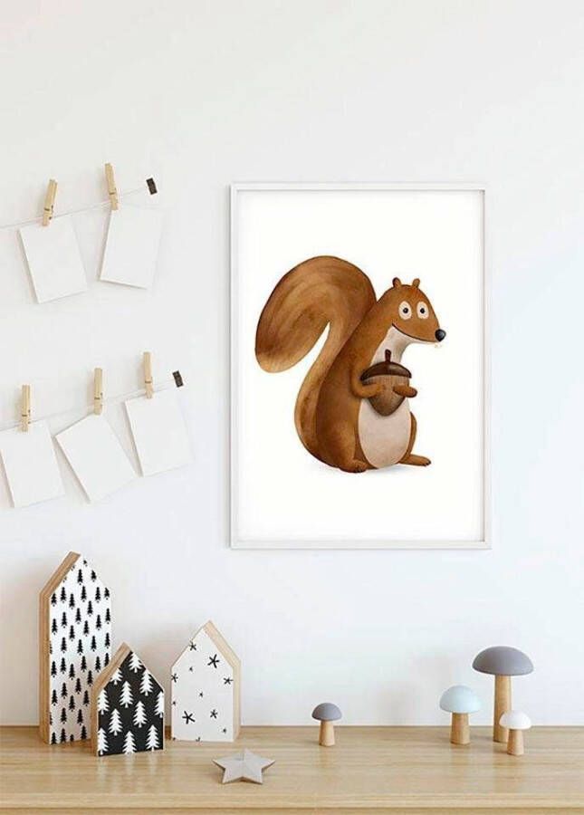 Komar Wanddecoratie Cute animal Squirrel Wanddecoratie zonder lijst (1 stuk)