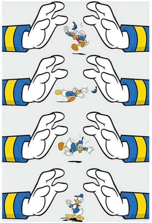 Komar Wanddecoratie Donald Duck Hands Wanddecoratie voor de kinderkamer zonder lijst (1 stuk)