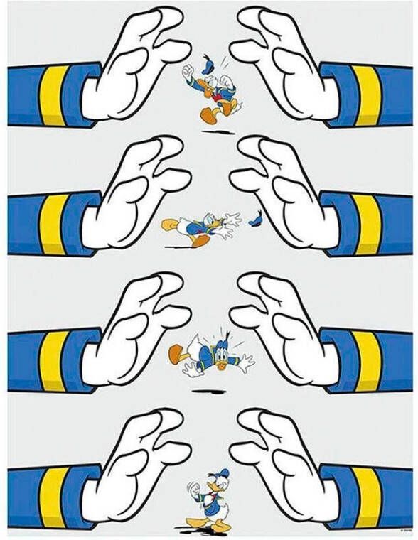 Komar Wanddecoratie Donald Duck Hands Wanddecoratie voor de kinderkamer zonder lijst (1 stuk)