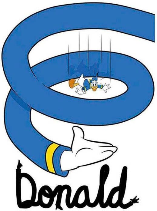 Komar Wanddecoratie Donald Duck spiraal Wanddecoratie voor de kinderkamer zonder lijst (1 stuk)