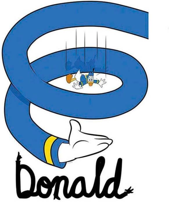 Komar Wanddecoratie Donald Duck spiraal Wanddecoratie voor de kinderkamer zonder lijst (1 stuk)