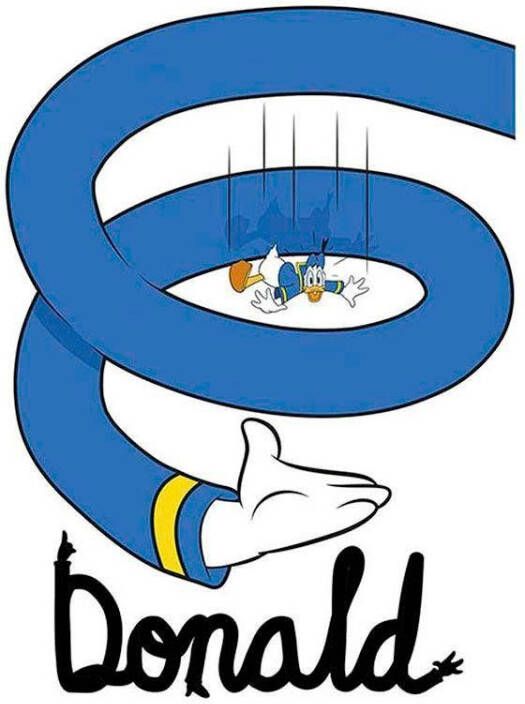 Komar Wanddecoratie Donald Duck spiraal Wanddecoratie voor de kinderkamer zonder lijst (1 stuk)
