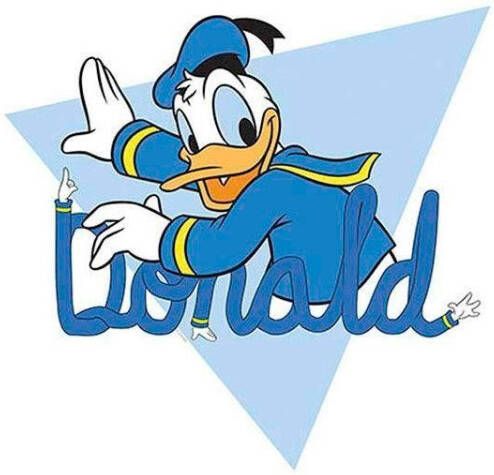 Komar Wanddecoratie Donald Duck Triangle Wanddecoratie voor de kinderkamer zonder lijst (1 stuk)