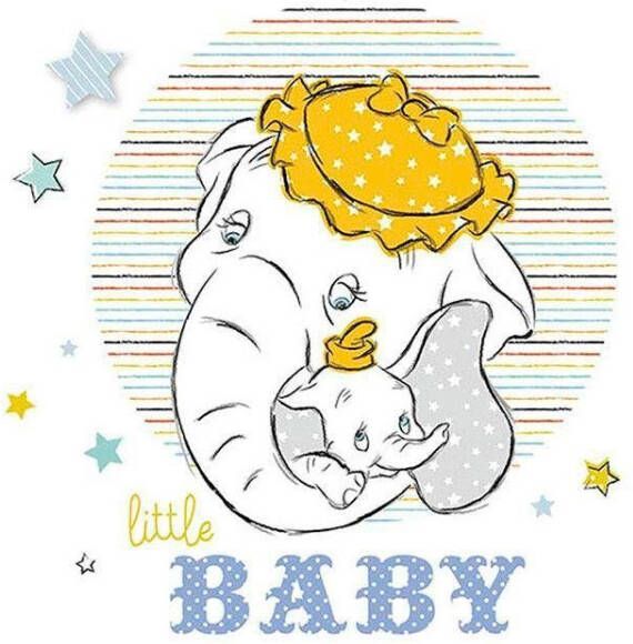 Komar Wanddecoratie Dumbo Little baby Wanddecoratie voor de kinderkamer zonder lijst