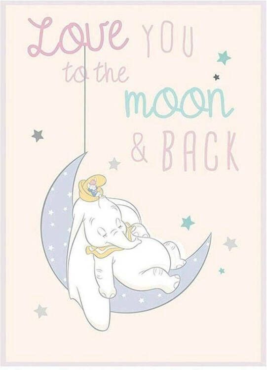 Komar Wanddecoratie Dumbo Moon Wanddecoratie voor de kinderkamer zonder lijst