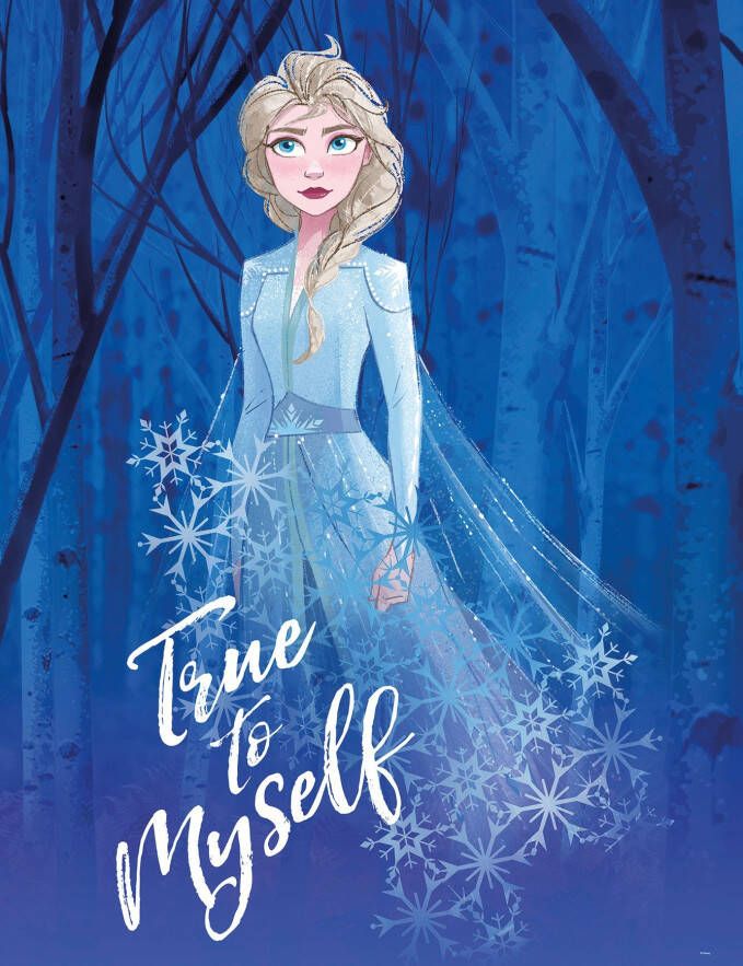 Komar Wanddecoratie Frozen 2 Elsa true to myself Wanddecoratie voor de kinderkamer zonder lijst