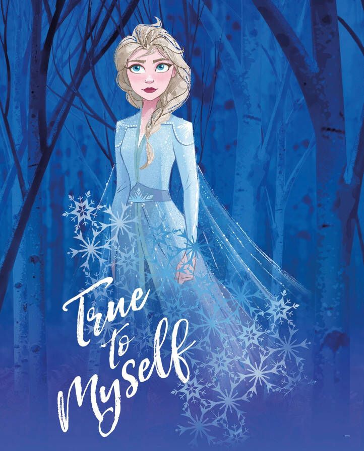 Komar Wanddecoratie Frozen 2 Elsa true to myself Wanddecoratie voor de kinderkamer zonder lijst