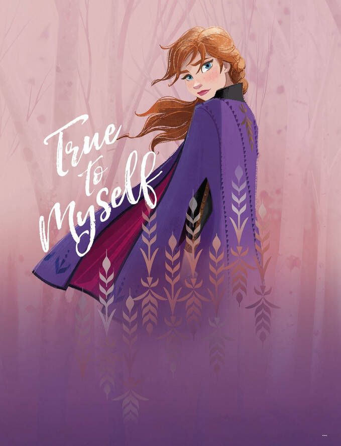 Komar Wanddecoratie Frozen Anna True to Myself Wanddecoratie voor de kinderkamer zonder lijst