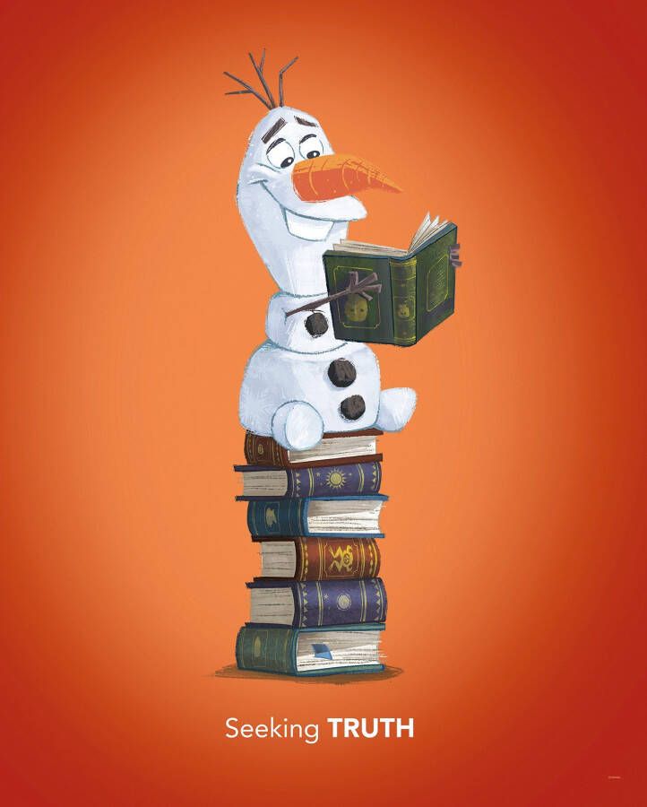 Komar Wanddecoratie Frozen Olaf Reading Wanddecoratie voor de kinderkamer zonder lijst