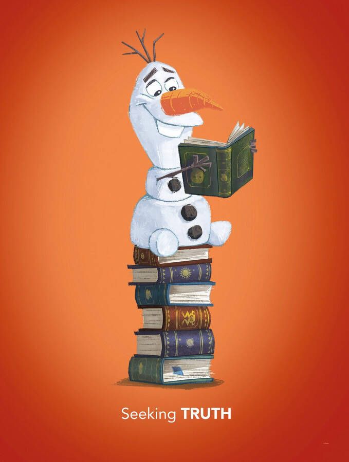 Komar Wanddecoratie Frozen Olaf Reading Wanddecoratie voor de kinderkamer zonder lijst