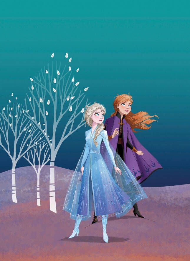 Komar Wanddecoratie Frozen Sisters Wanddecoratie voor de kinderkamer zonder lijst