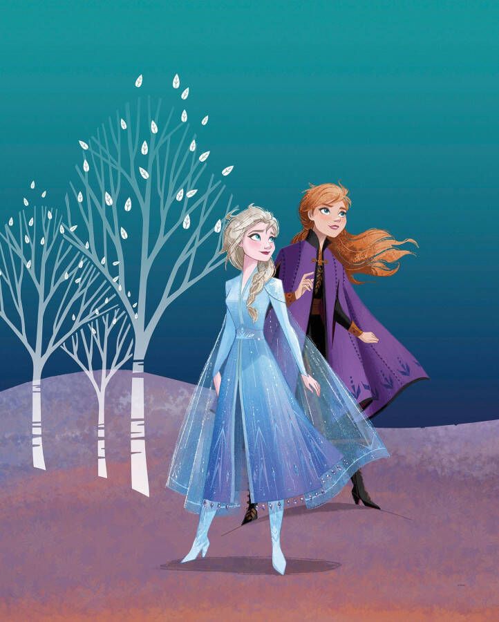 Komar Wanddecoratie Frozen Sisters Wanddecoratie voor de kinderkamer zonder lijst