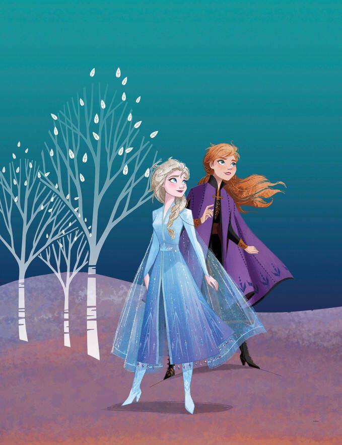 Komar Wanddecoratie Frozen Sisters Wanddecoratie voor de kinderkamer zonder lijst