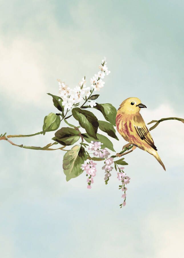 Komar Wanddecoratie Gazouillis des Oiseaux Wanddecoratie zonder lijst (1 stuk)