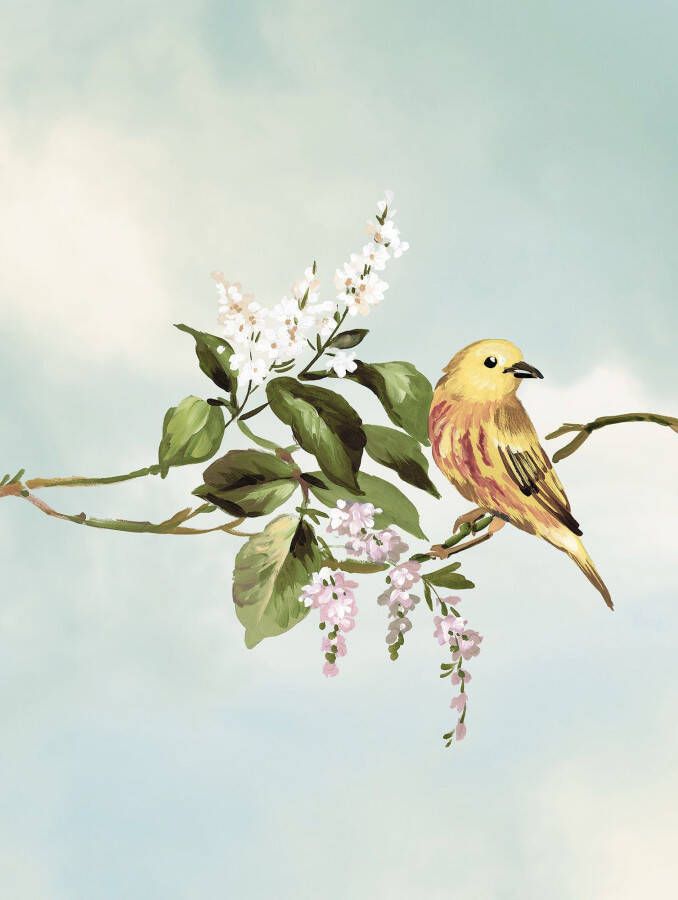 Komar Wanddecoratie Gazouillis des Oiseaux Wanddecoratie zonder lijst (1 stuk)