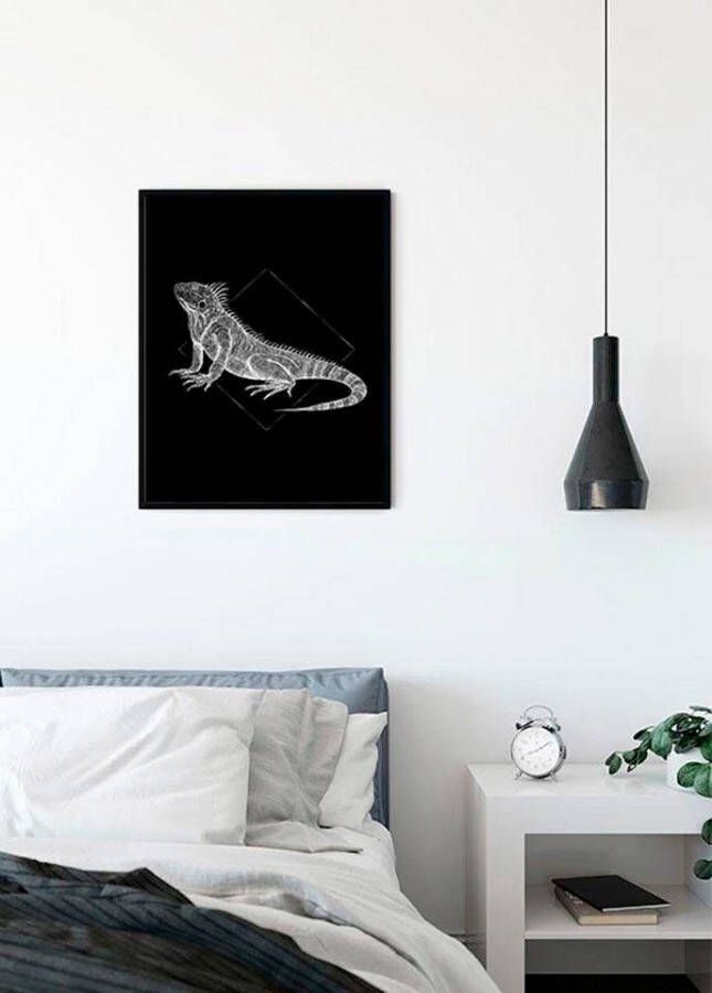 Komar Wanddecoratie Iguana black Wanddecoratie zonder lijst (1 stuk)