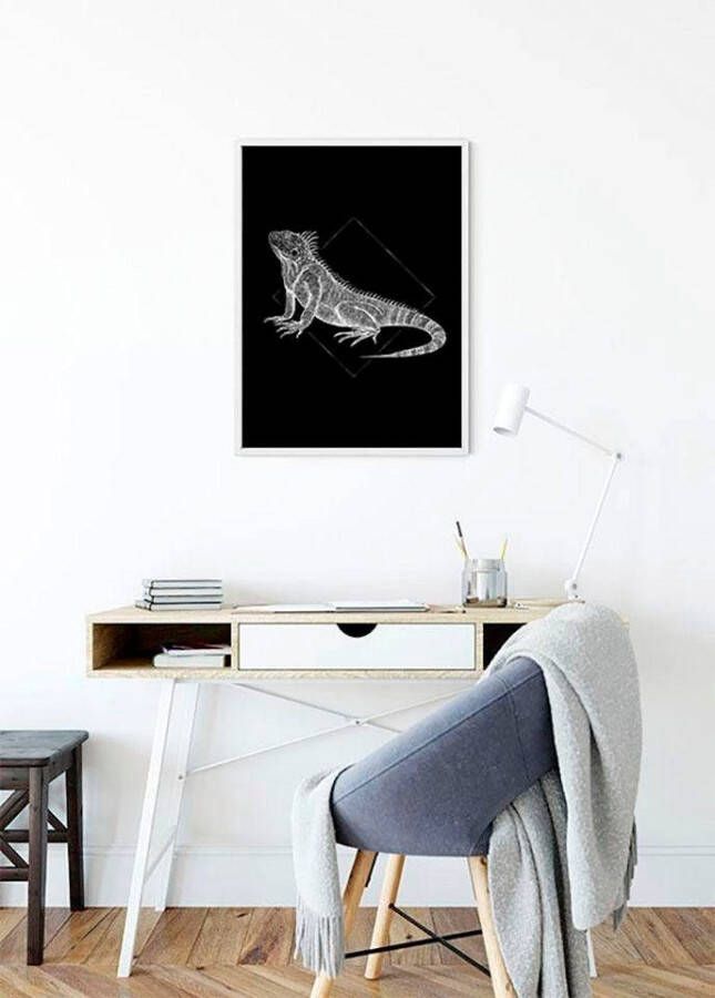 Komar Wanddecoratie Iguana black Wanddecoratie zonder lijst (1 stuk)
