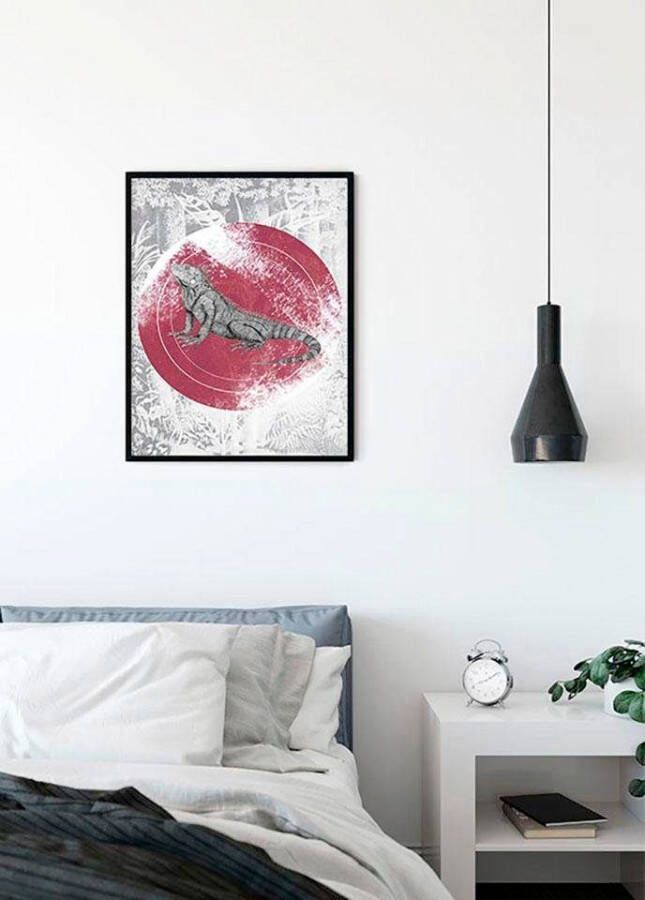 Komar Wanddecoratie Iguana Circle Wanddecoratie zonder lijst (1 stuk)