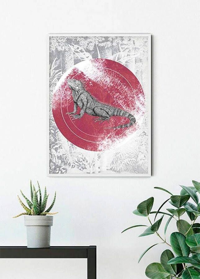 Komar Wanddecoratie Iguana Circle Wanddecoratie zonder lijst (1 stuk)