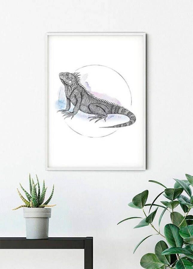 Komar Wanddecoratie Iguana Watercolor Wanddecoratie zonder lijst (1 stuk)