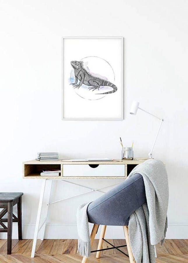 Komar Wanddecoratie Iguana Watercolor Wanddecoratie zonder lijst (1 stuk)