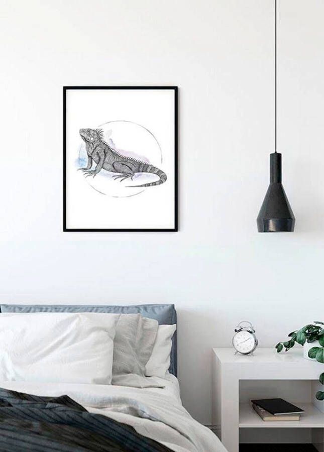 Komar Wanddecoratie Iguana Watercolor Wanddecoratie zonder lijst (1 stuk)