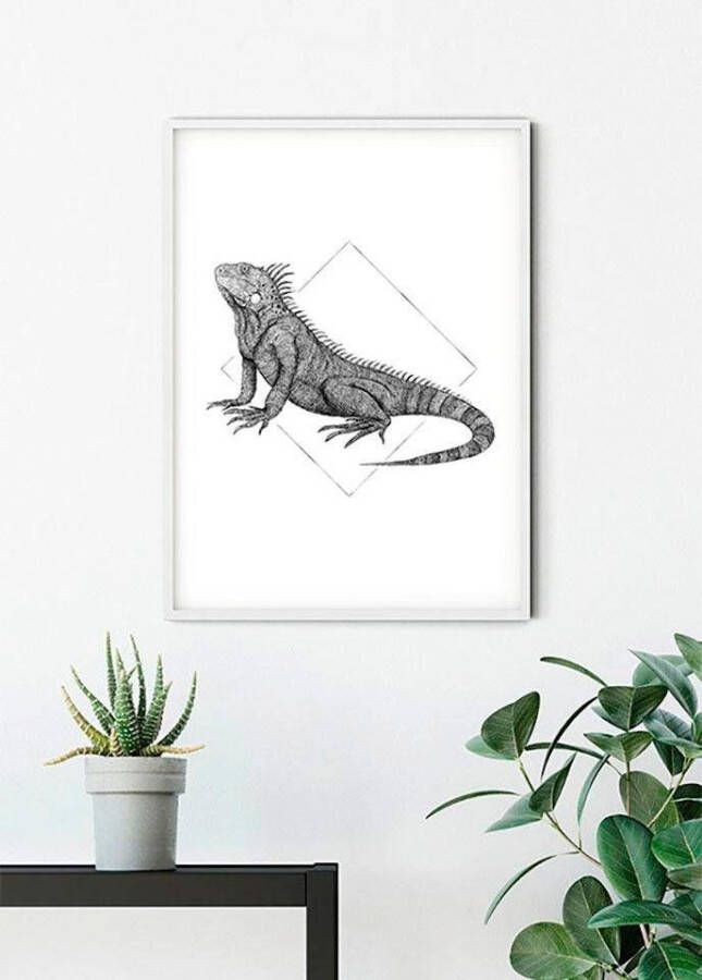 Komar Wanddecoratie Iguana white Wanddecoratie zonder lijst (1 stuk)