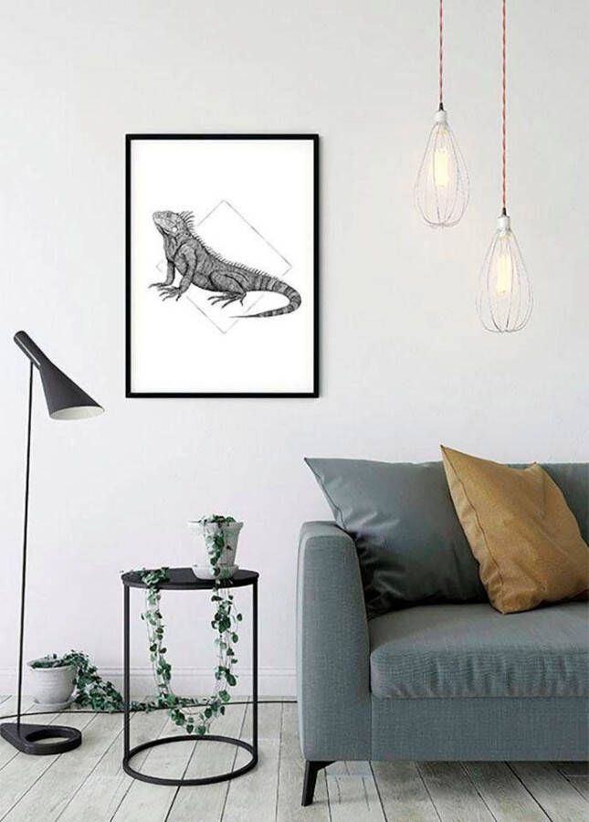 Komar Wanddecoratie Iguana white Wanddecoratie zonder lijst (1 stuk)