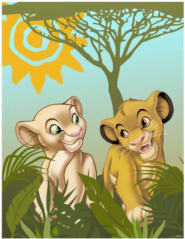 Komar Wanddecoratie Lion King Urembo Meadows Wanddecoratie voor de kinderkamer zonder lijst (1 stuk)