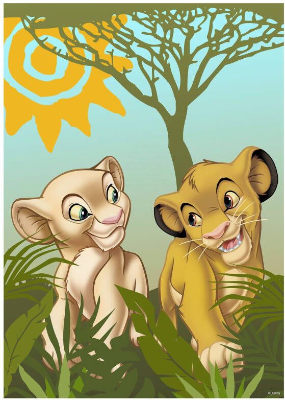 Komar Wanddecoratie Lion King Urembo Meadows Wanddecoratie voor de kinderkamer zonder lijst (1 stuk)