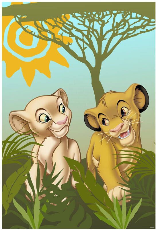 Komar Wanddecoratie Lion King Urembo Meadows Wanddecoratie voor de kinderkamer zonder lijst (1 stuk)