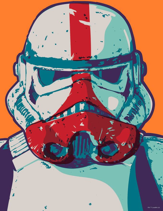 Komar Wanddecoratie Mandalorian Pop Art Stormtrooper Wanddecoratie voor de kinderkamer zonder lijst (1 stuk)