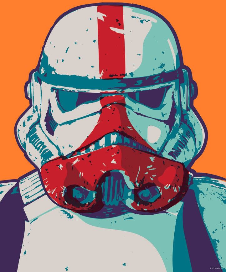 Komar Wanddecoratie Mandalorian Pop Art Stormtrooper Wanddecoratie voor de kinderkamer zonder lijst (1 stuk)