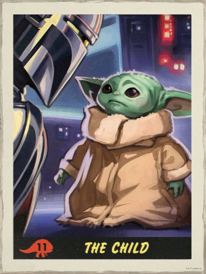 Komar Wanddecoratie Mandalorian The Child Trading Card Wanddecoratie voor de kinderkamer zonder lijst (1 stuk)