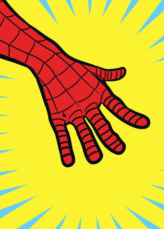 Komar Wanddecoratie Marvel PowerUp Spider-Man Hand Wanddecoratie voor de kinderkamer zonder lijst (1 stuk)