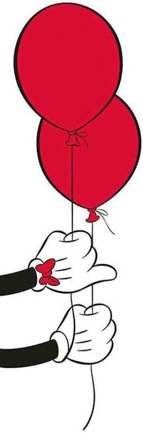 Komar Wanddecoratie Mickey Mouse Balloon Wanddecoratie voor de kinderkamer zonder lijst